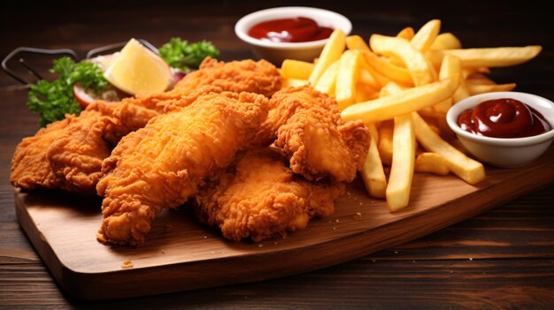 Halal Chicken Strips and Fries